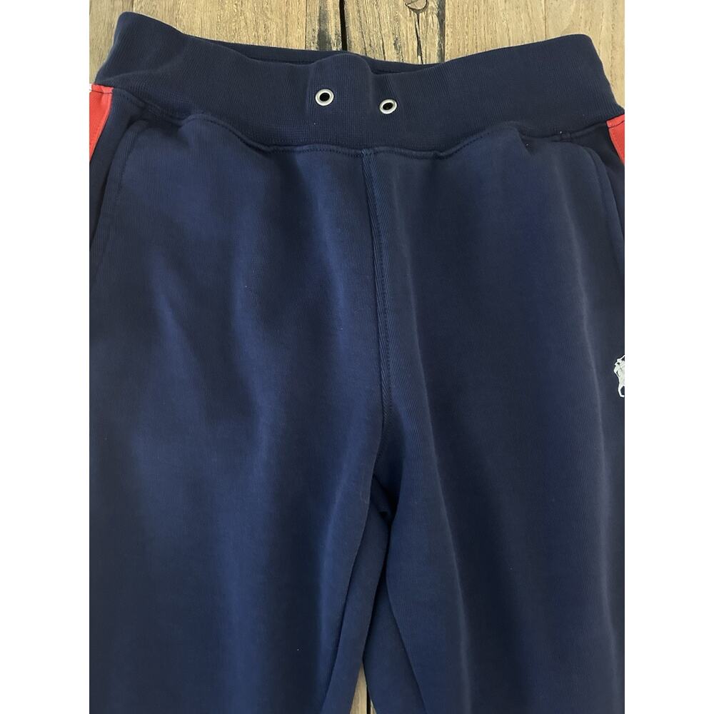 Polo Ralph Lauren Sweatpants XSTP Heavy Striped Logo Preppy Drawstring - Picture 11 of 11